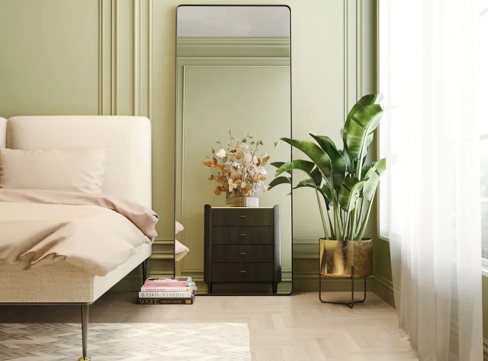 Spiegel Ombra Soft Zwart 200x80cm