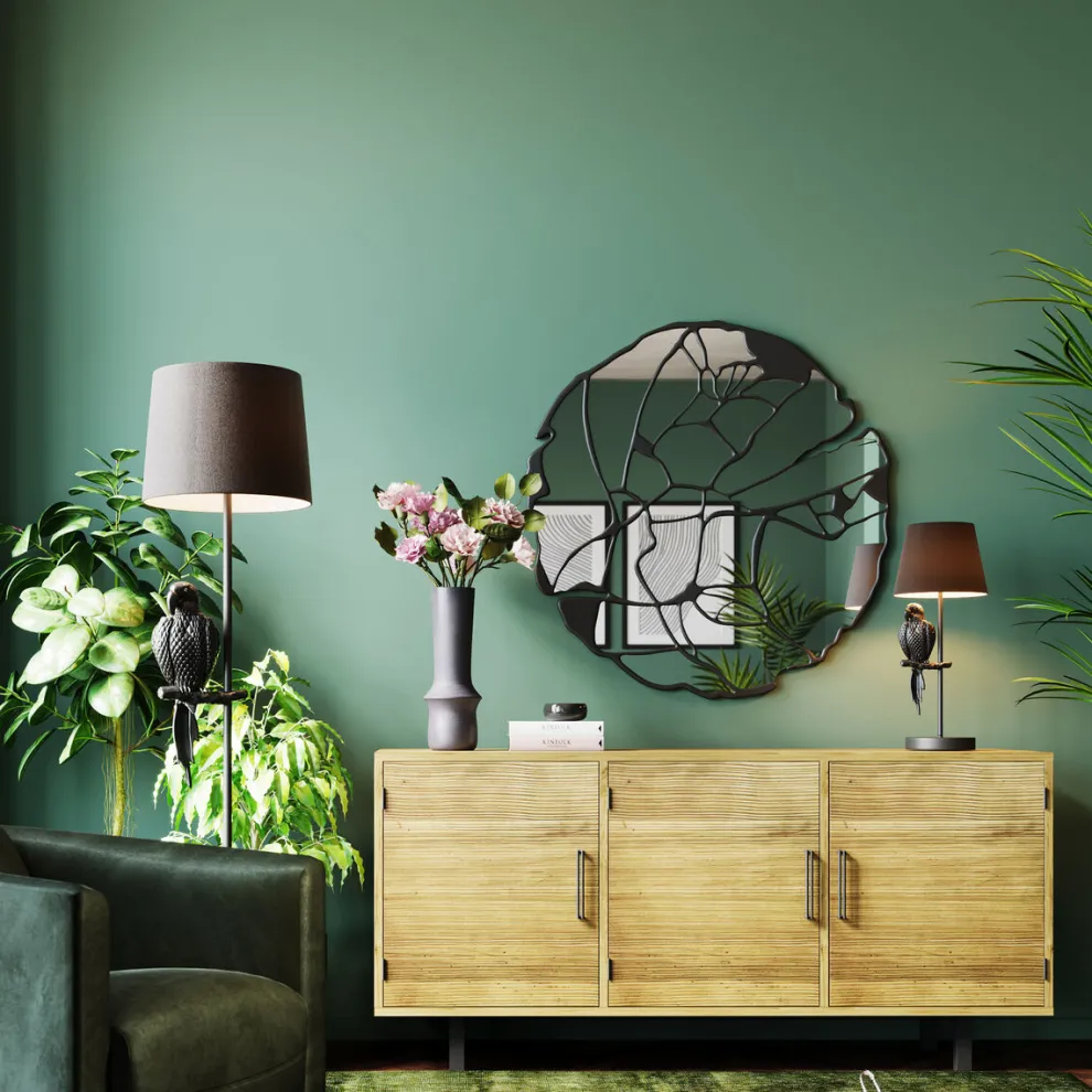 Spiegel Pieces Mat Zwart Ø100cm