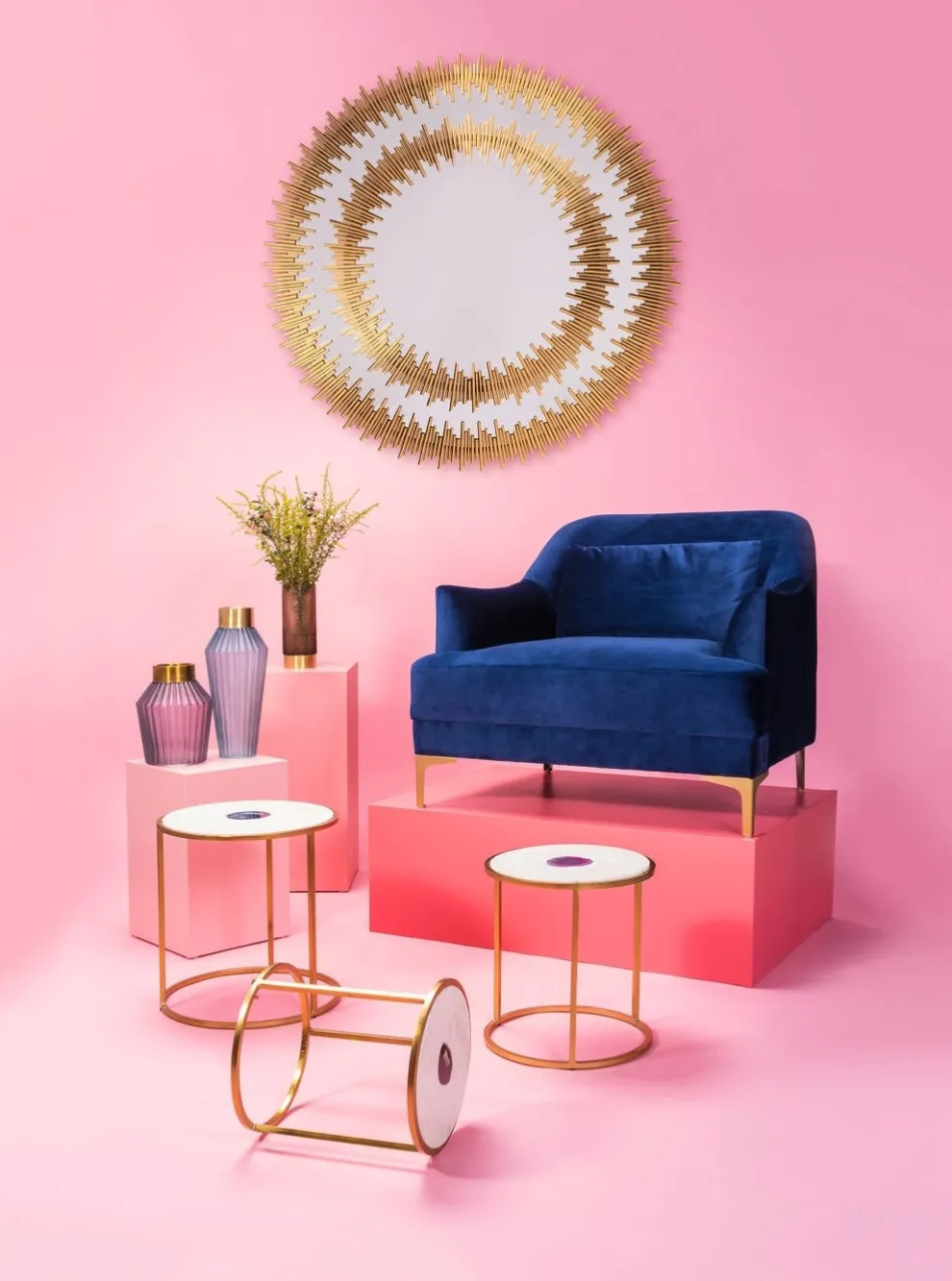 Spiegel Solare Goud Ø132cm