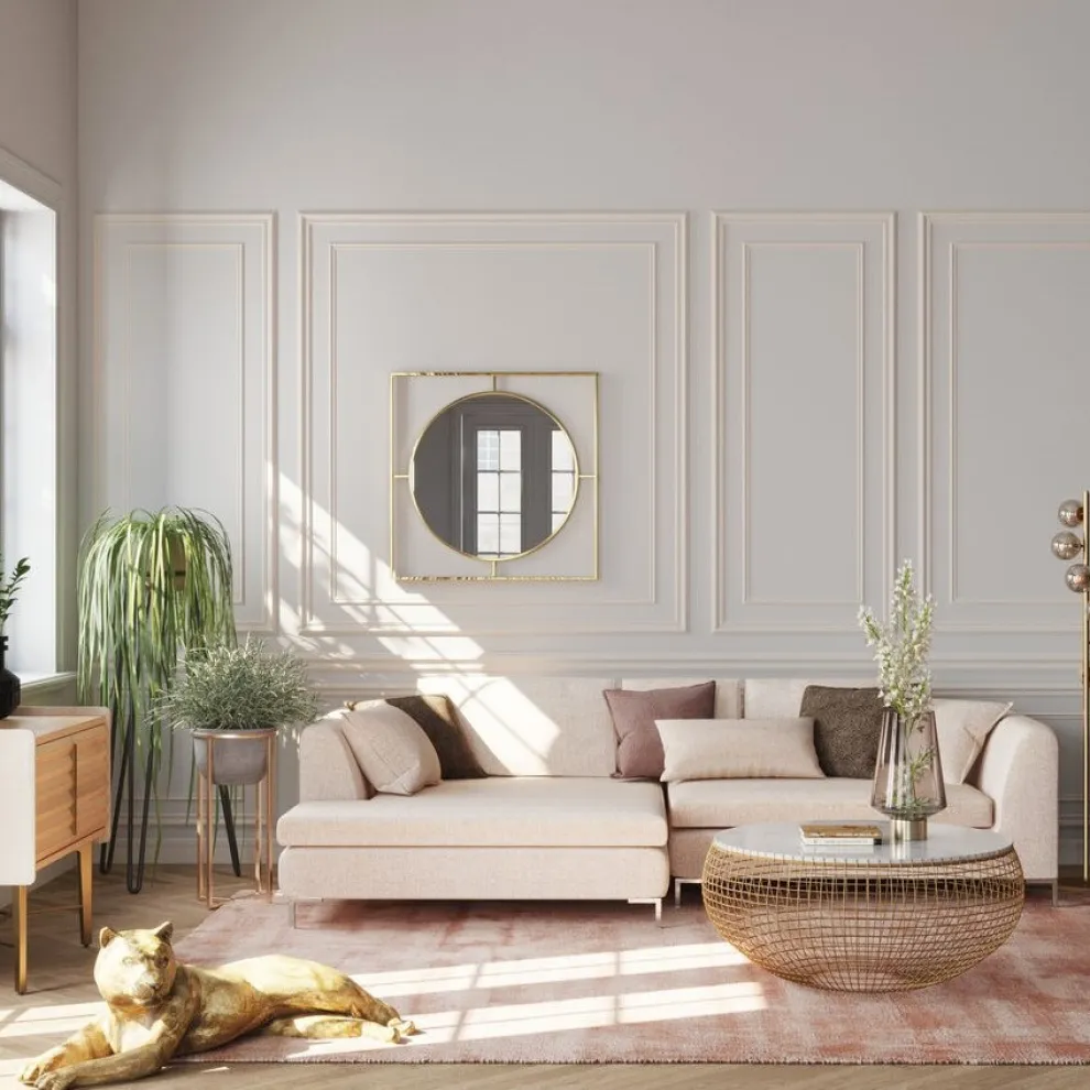 Spiegel Stanford Frame Goud Ø90cm