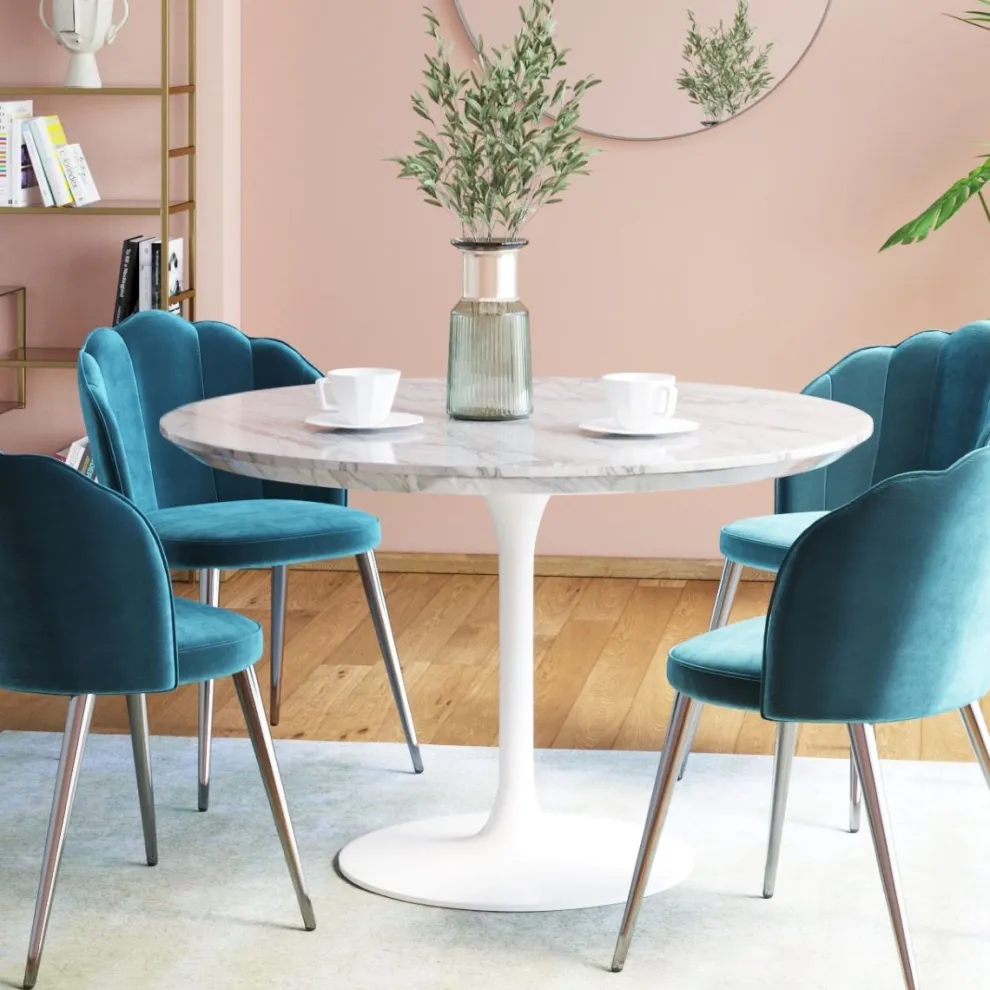 Tafel Veneto Marmer Wit Ø110cm