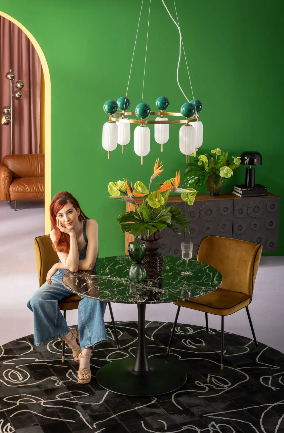 Tafel Veneto Marmer Zwart Ø110cm