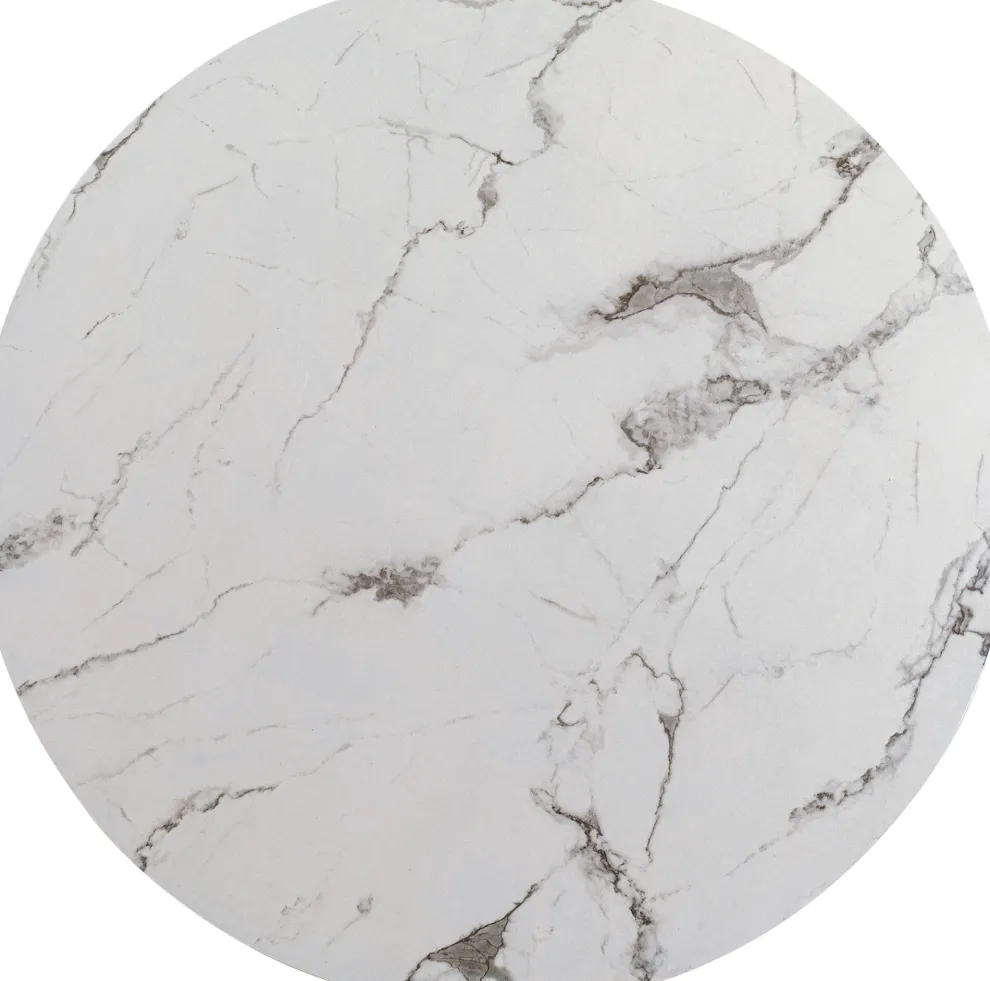 Tafelblad Schickeria Marble Print White Ø80cm