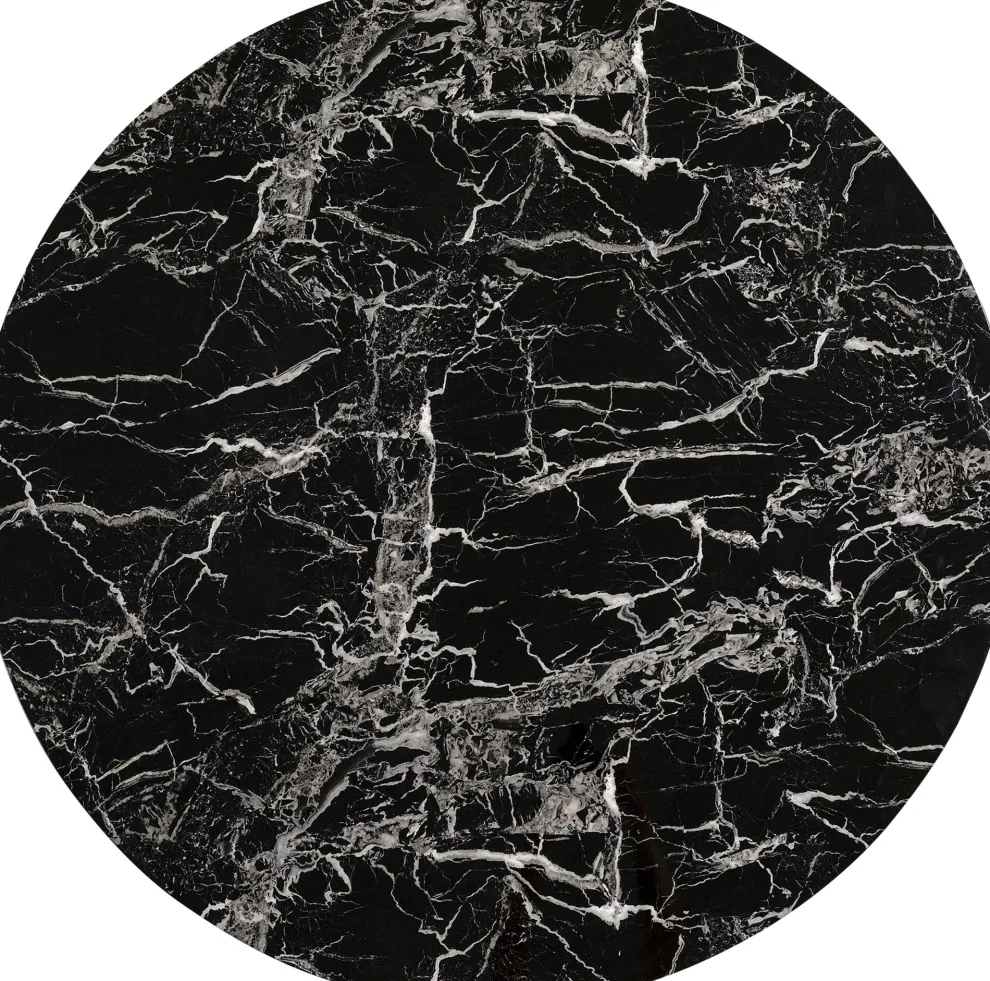 Tafelblad Schickeria Marble Print Black Ø80cm