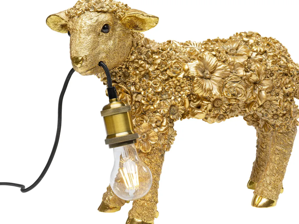 Tafellamp Animal Flower Sheep Gold 36cm