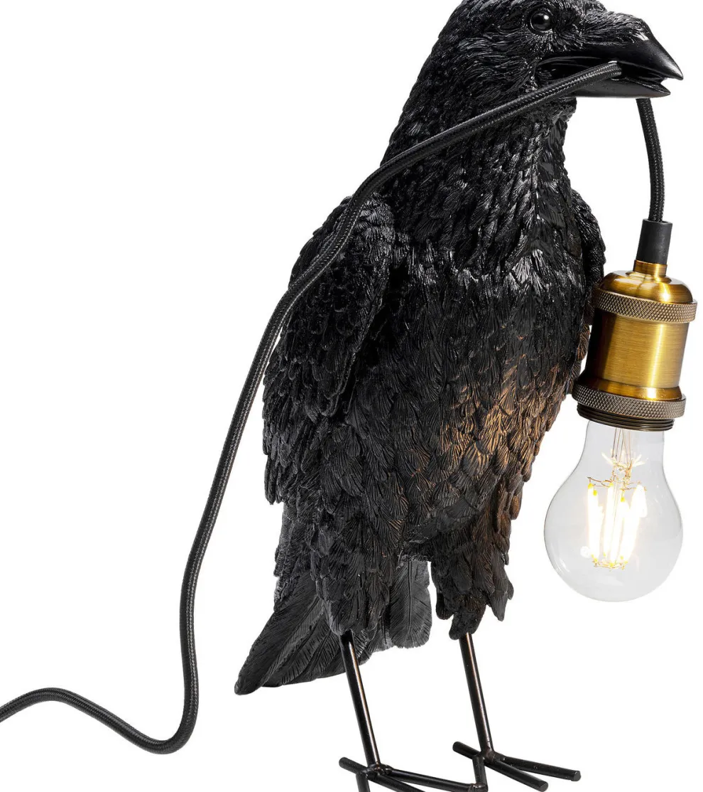 Tafellamp Animal Kraai Mat Zwart