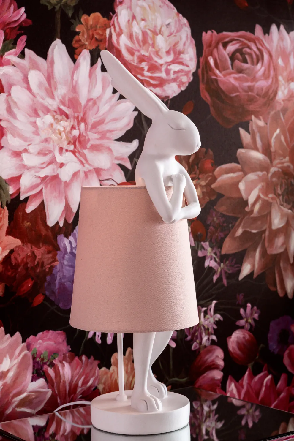 Tafellamp Animal Rabbit White/Rose 50cm