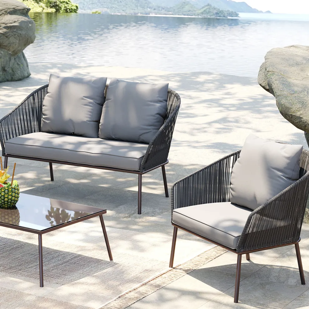 Tuinset Elba Grey Quattro (4/part)