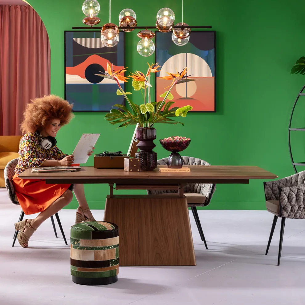 Uitschuifbare Eettafel Benvenuto Walnut 200(50)x110cm