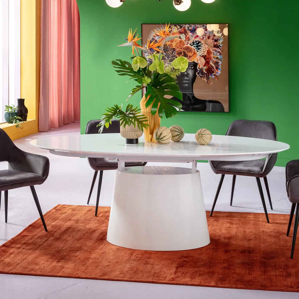 Uitschuiftafel Benvenuto Wit 200(50)x110cm