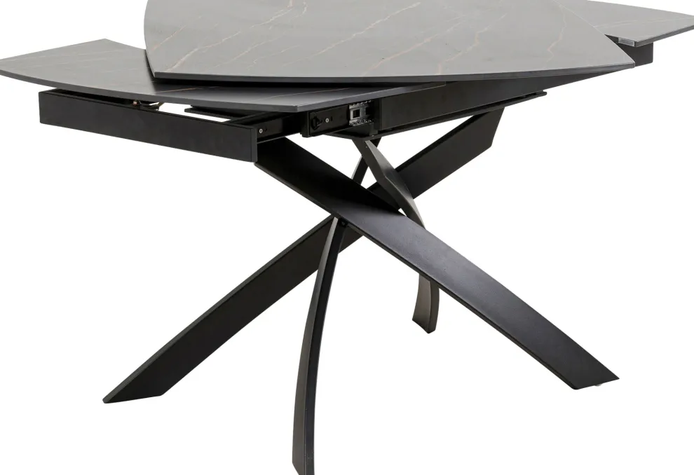 Uitschuiftafel Twist Black 120(30+30)x90cm