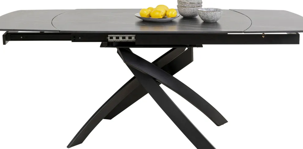 Uitschuiftafel Twist Black 120(30+30)x90cm