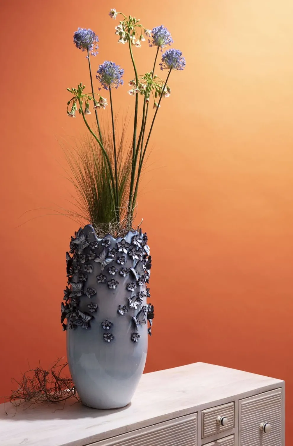 Vaas Butterflies Lichtblauw 50cm