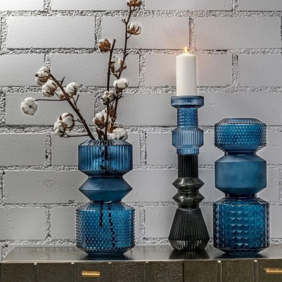 Vaas Marvelous Duo Blauw 42cm