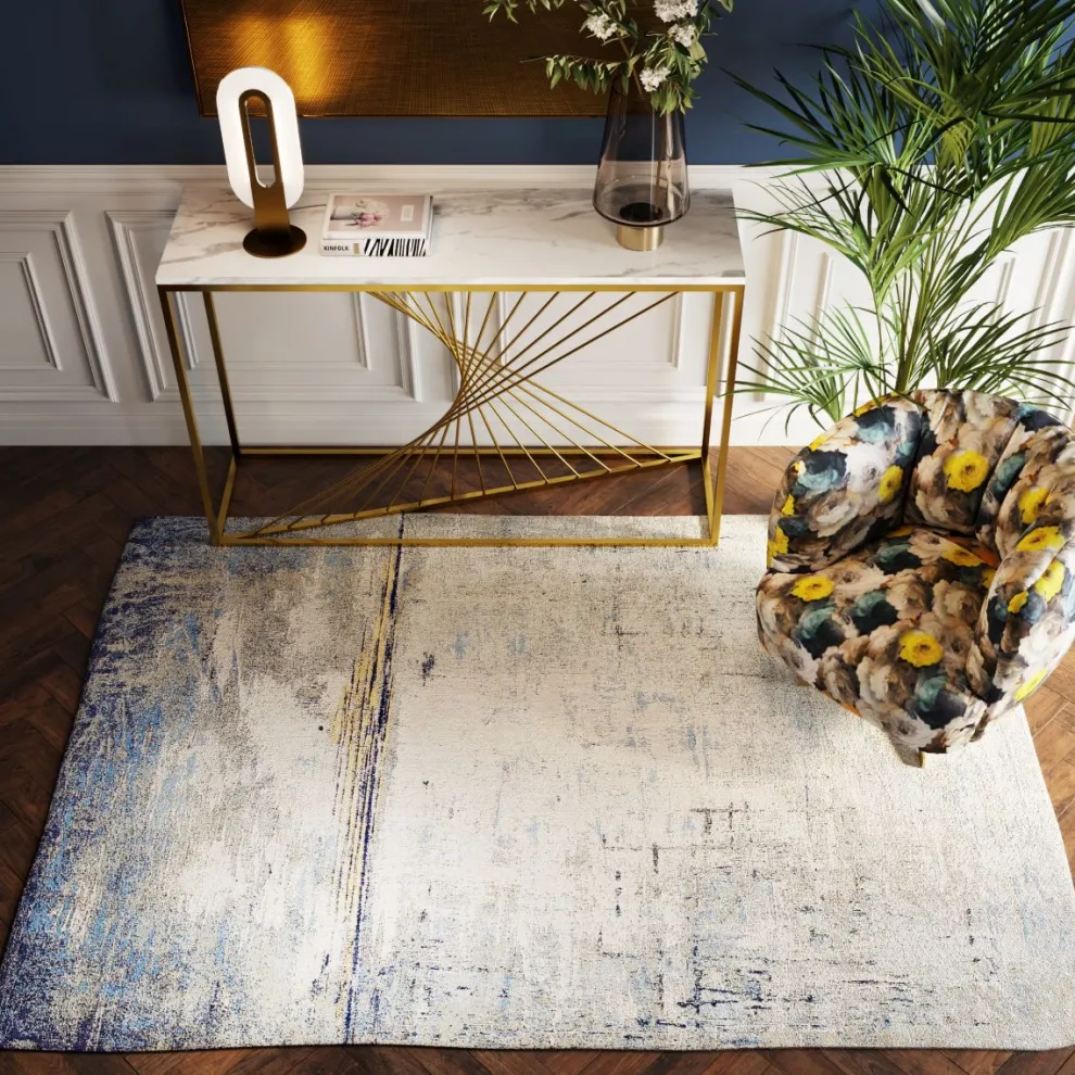 Vloerkleed Abstract Donkerblauw 170x240cm