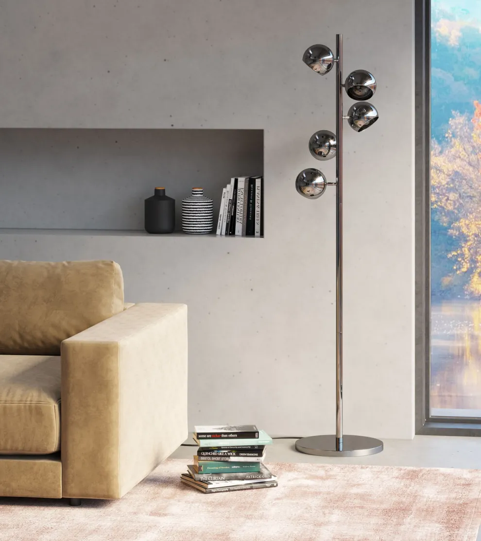 Vloerlamp Calotta Chroom 5er