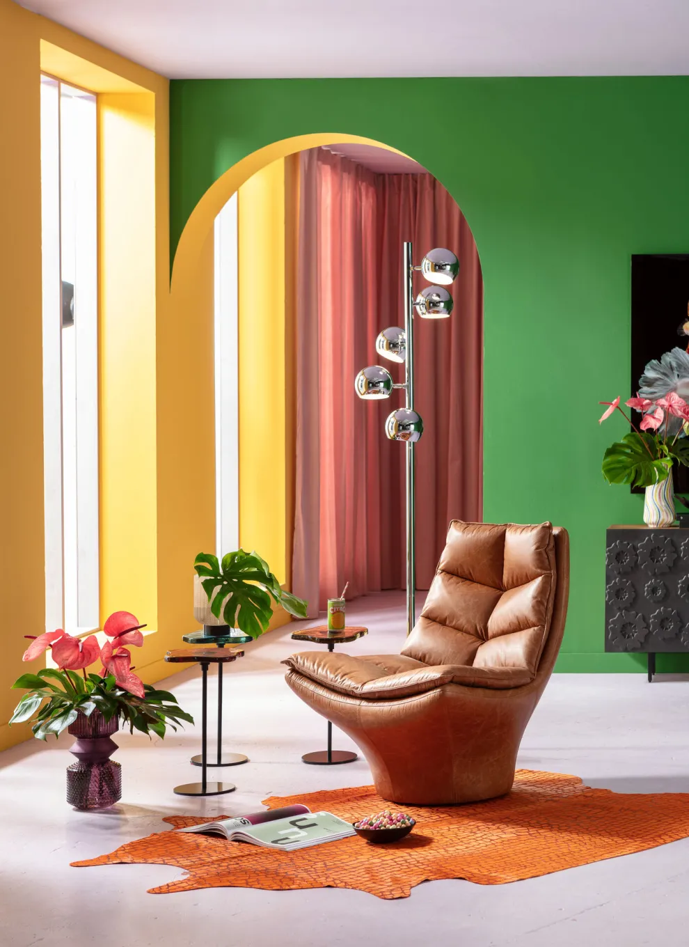 Vloerlamp Calotta Chroom 5er