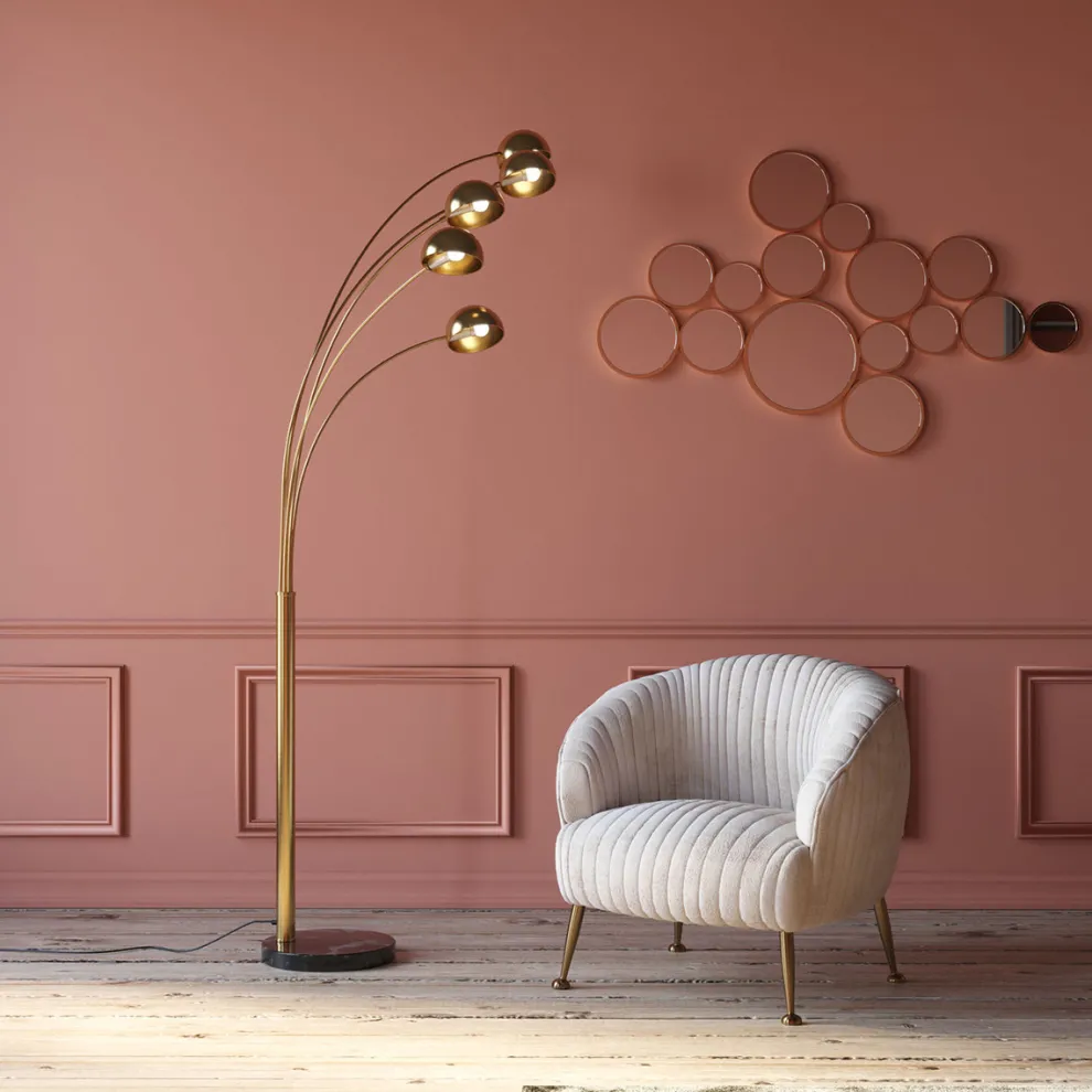 Vloerlamp Five Fingers Messing