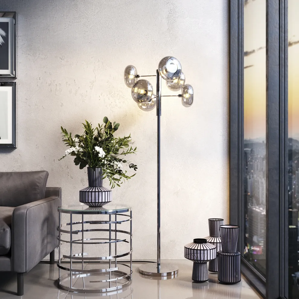 Vloerlamp Headlight Chrome 163cm