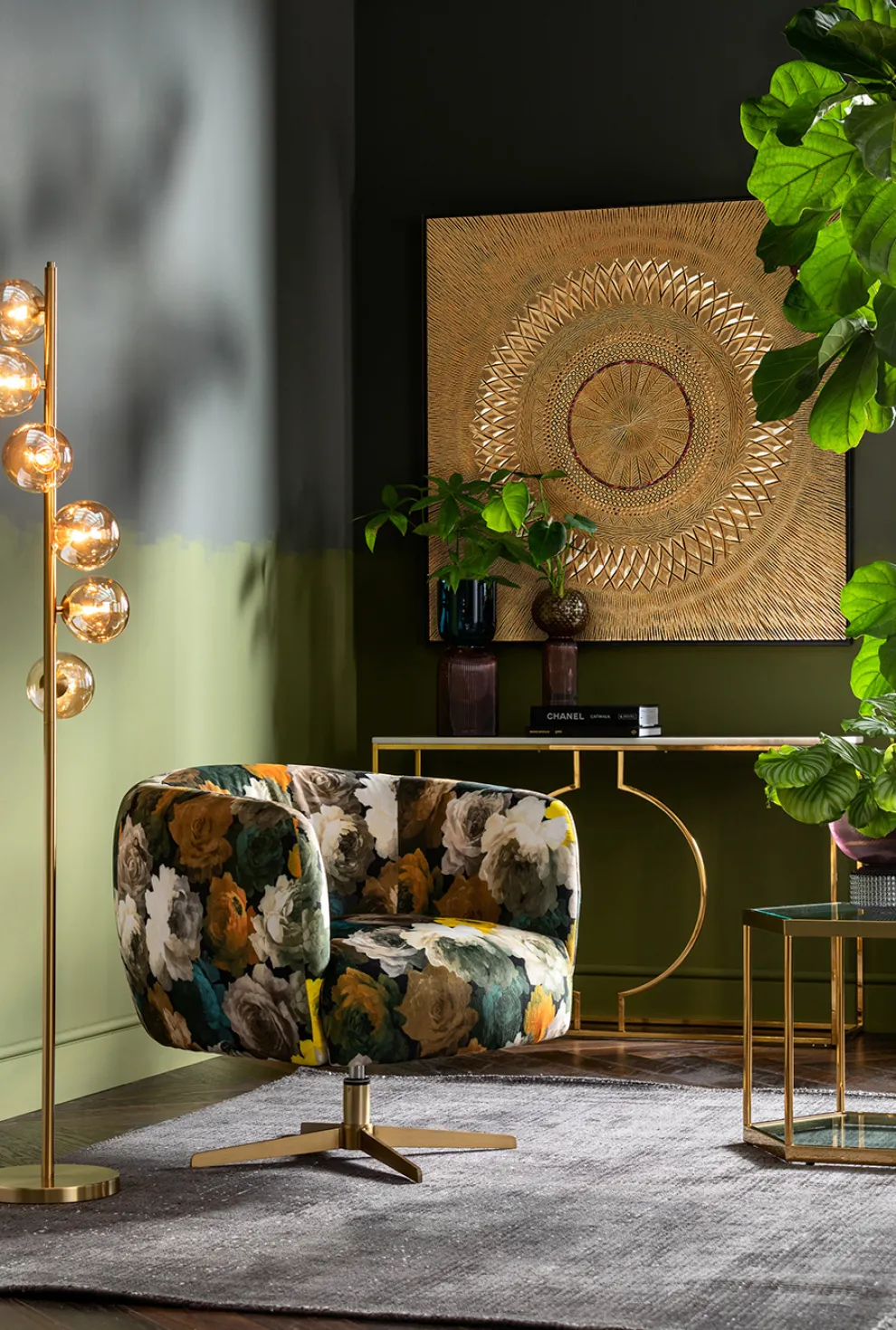 Vloerlamp Scala Balls Messing 160cm