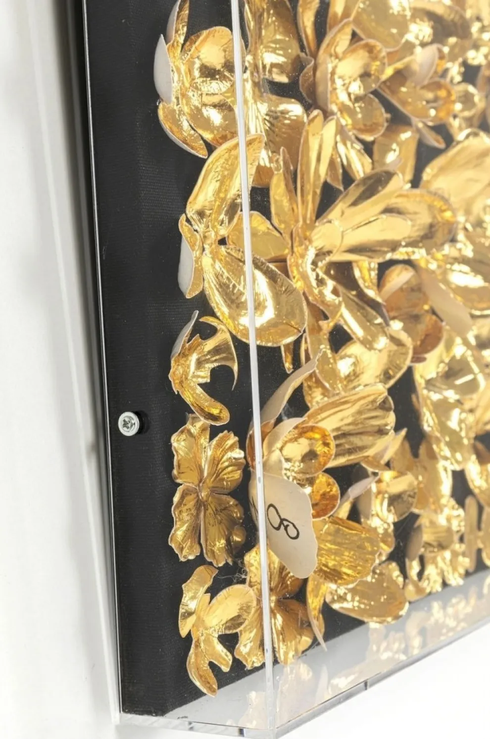 Wanddecoratie Gold Flower 60x60cm