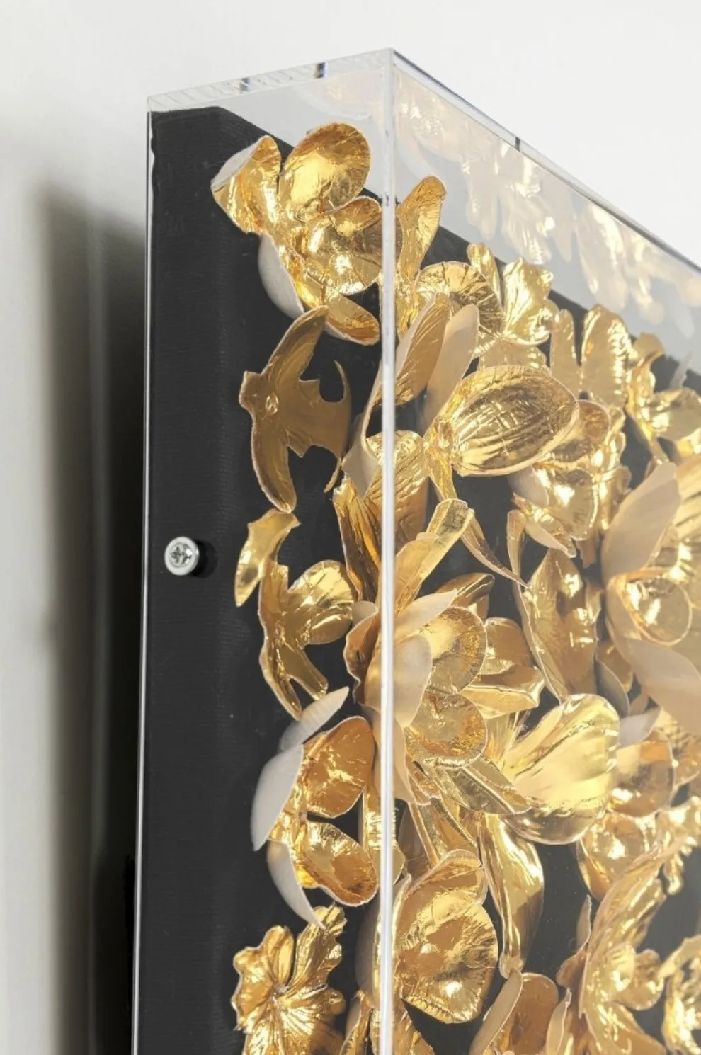 Wanddecoratie Gold Flower 60x60cm