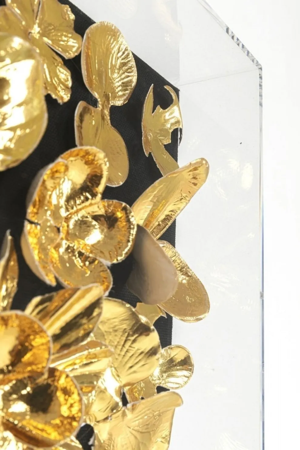 Wanddecoratie Gold Flower 60x60cm