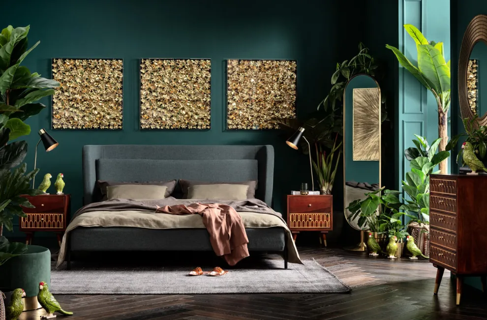 Wanddecoratie Gold Flower 80x80cm