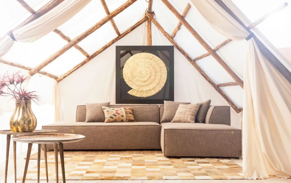 Wanddecoratie Golden Snail 120x120cm