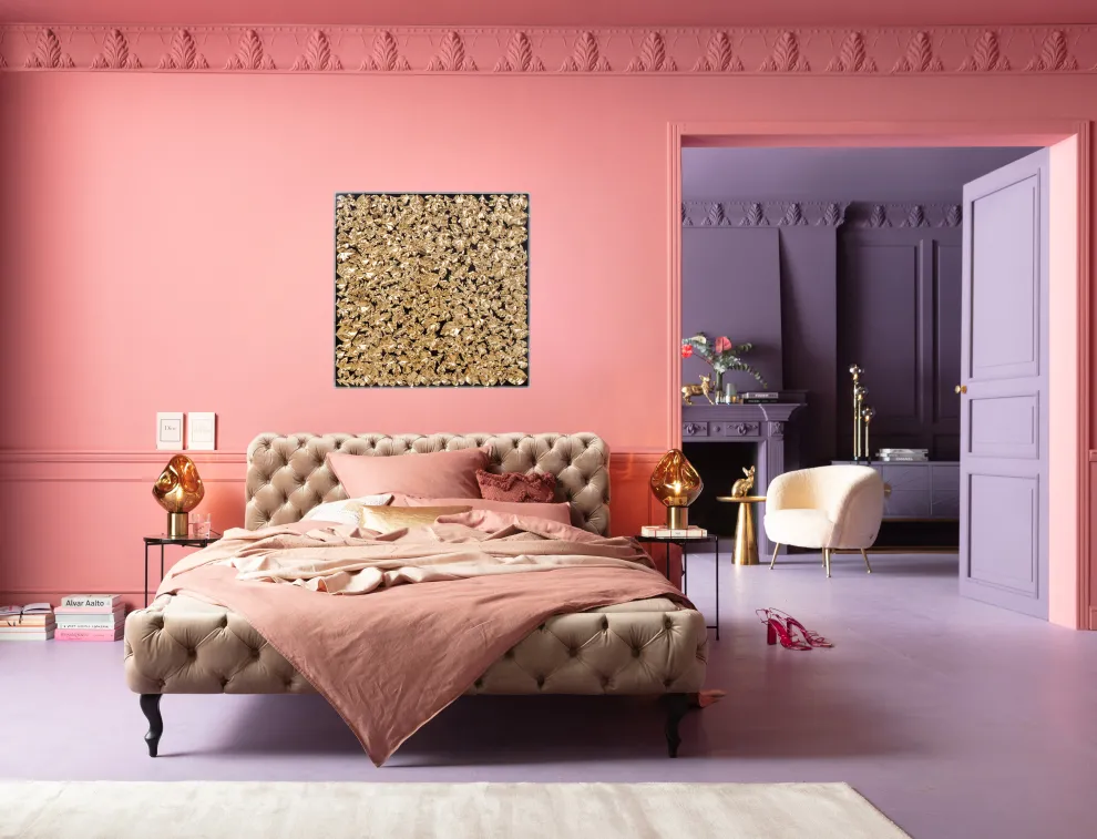 Wanddecoratie Gold Leaf 120x120cm