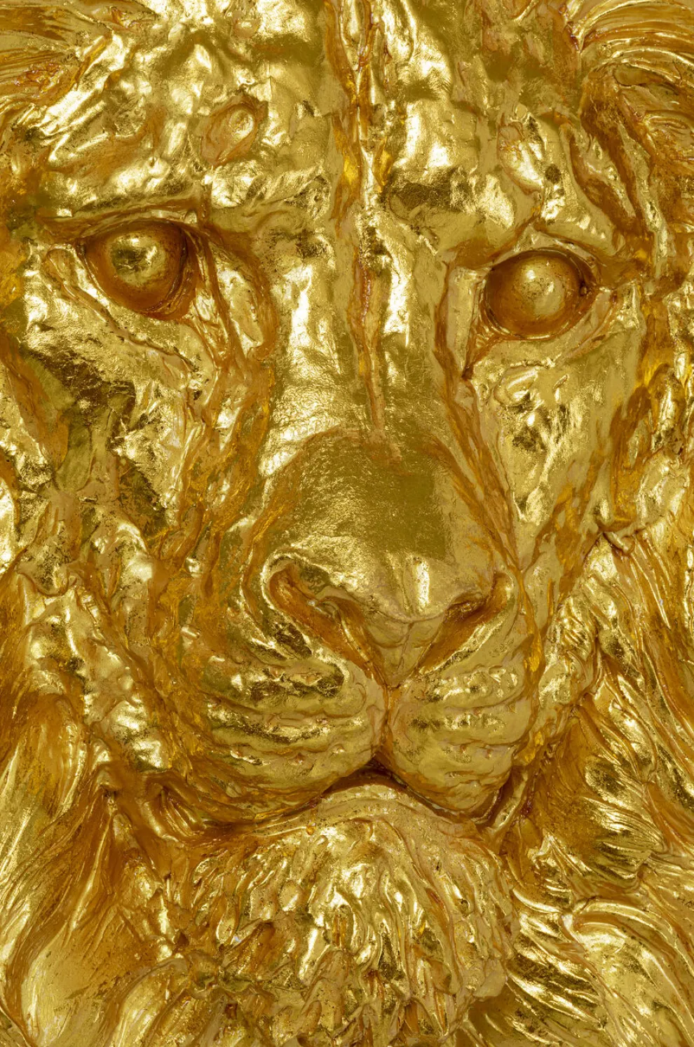 Wanddecoratie Lion Head Gold 90x100cm