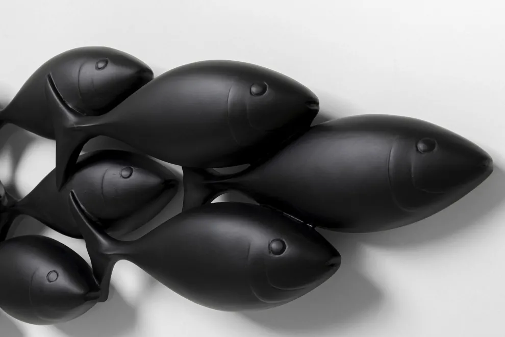 Wanddecoratie School Of Tuna Black 181x41cm