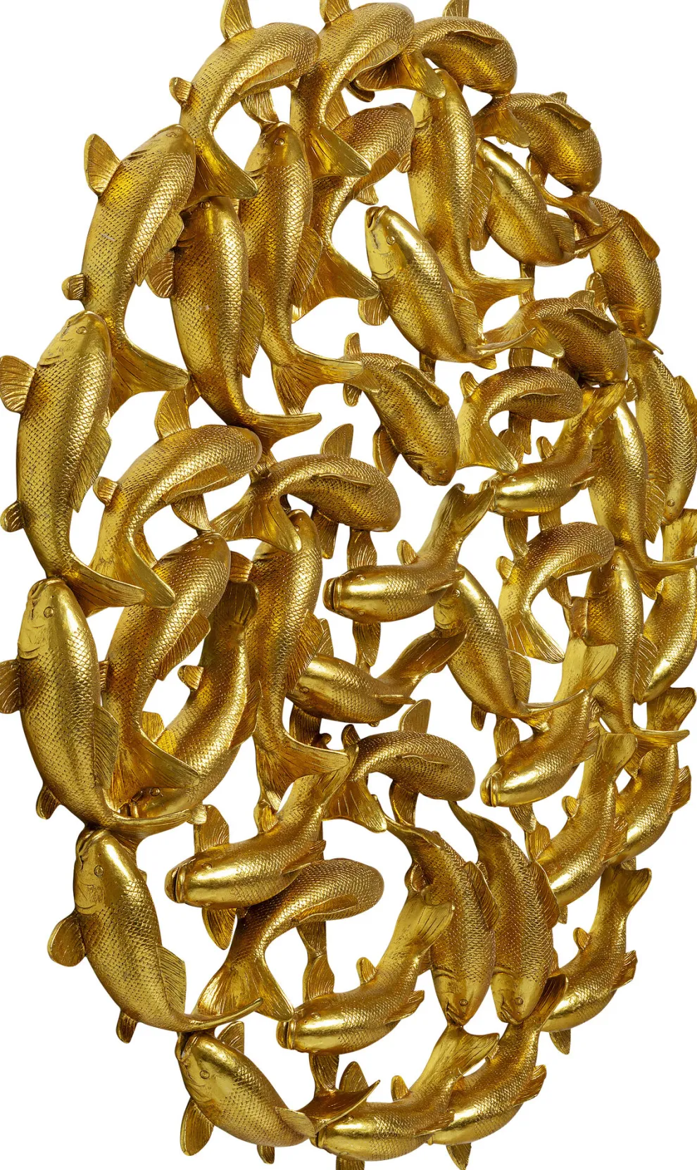 Wanddecoratie School Of Koi Gold Ø160cm