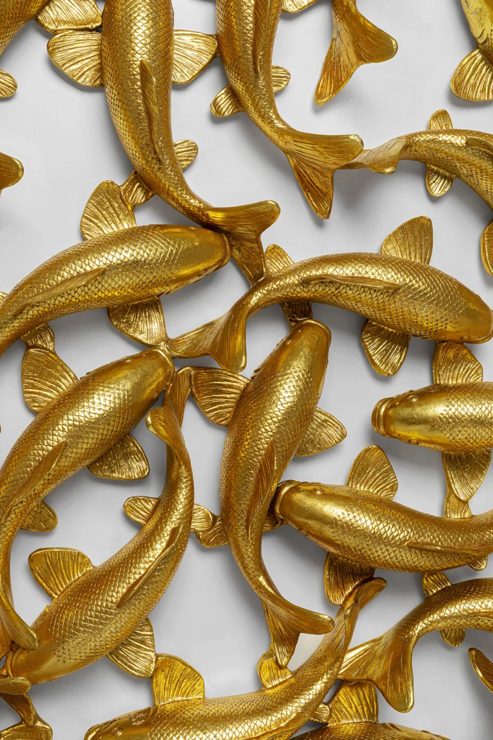 Wanddecoratie School Of Koi Gold Ø160cm