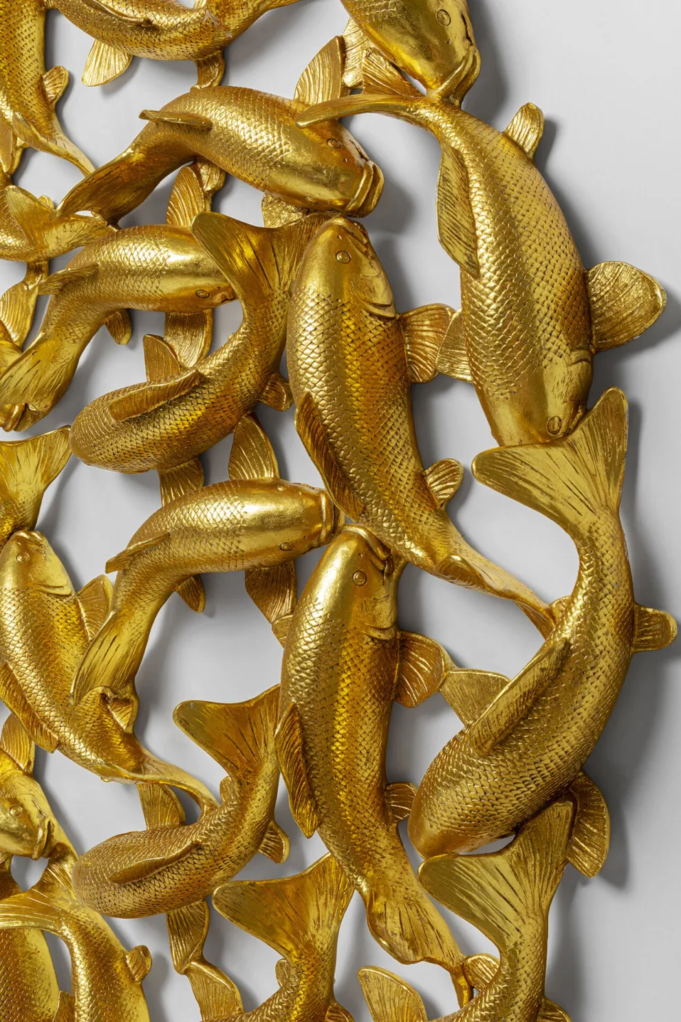 Wanddecoratie School Of Koi Gold Ø160cm