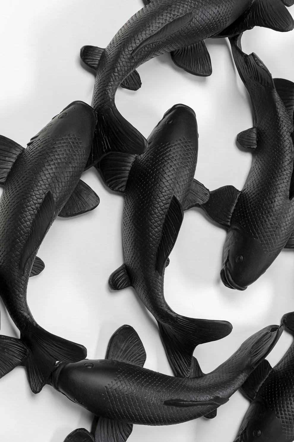Wanddecoratie School Of Koi Black Ø160cm