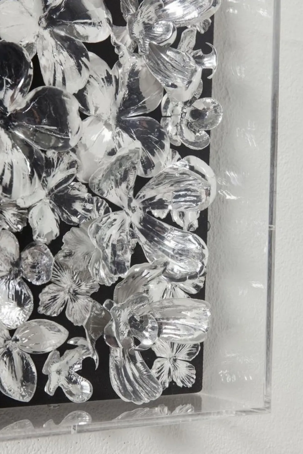 Wanddecoratie Silver Flower 100x100cm