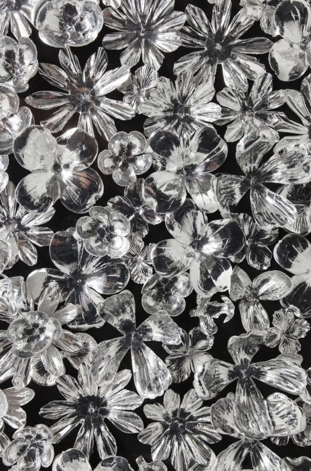 Wanddecoratie Silver Flower 100x100cm