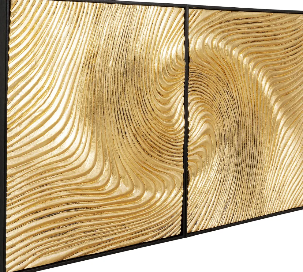 Wanddecoratie Wave Gold (Set Van 2)