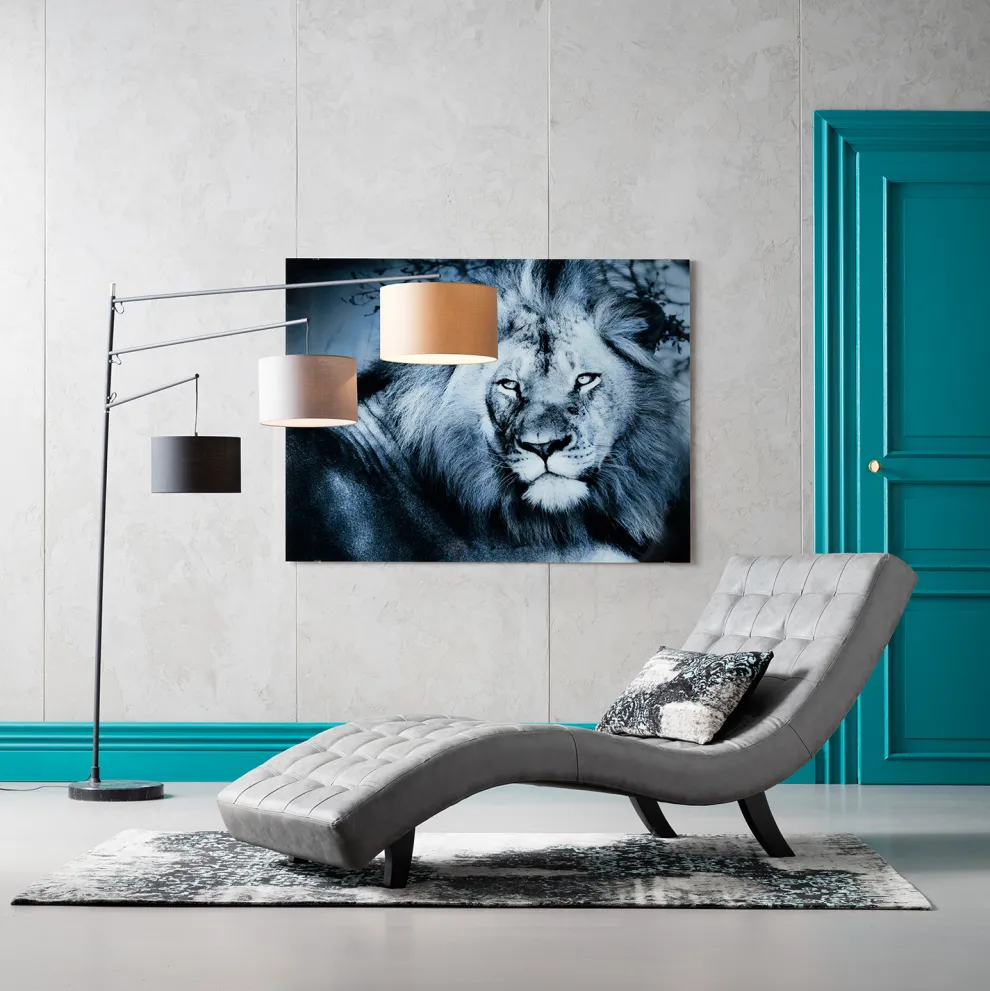 Wandfoto Glass Lion King Lying 120x160cm