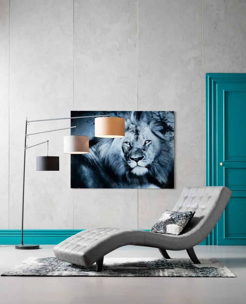Wandfoto Glass Lion King Lying 120x160cm