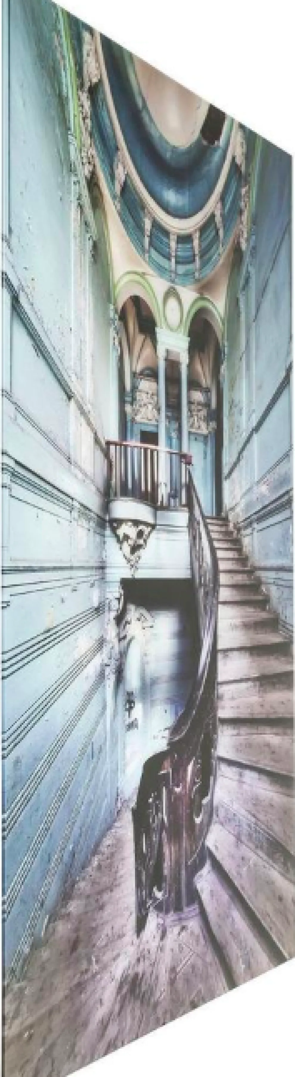 Wandfoto Glass Old Staircase 120x80 Cm