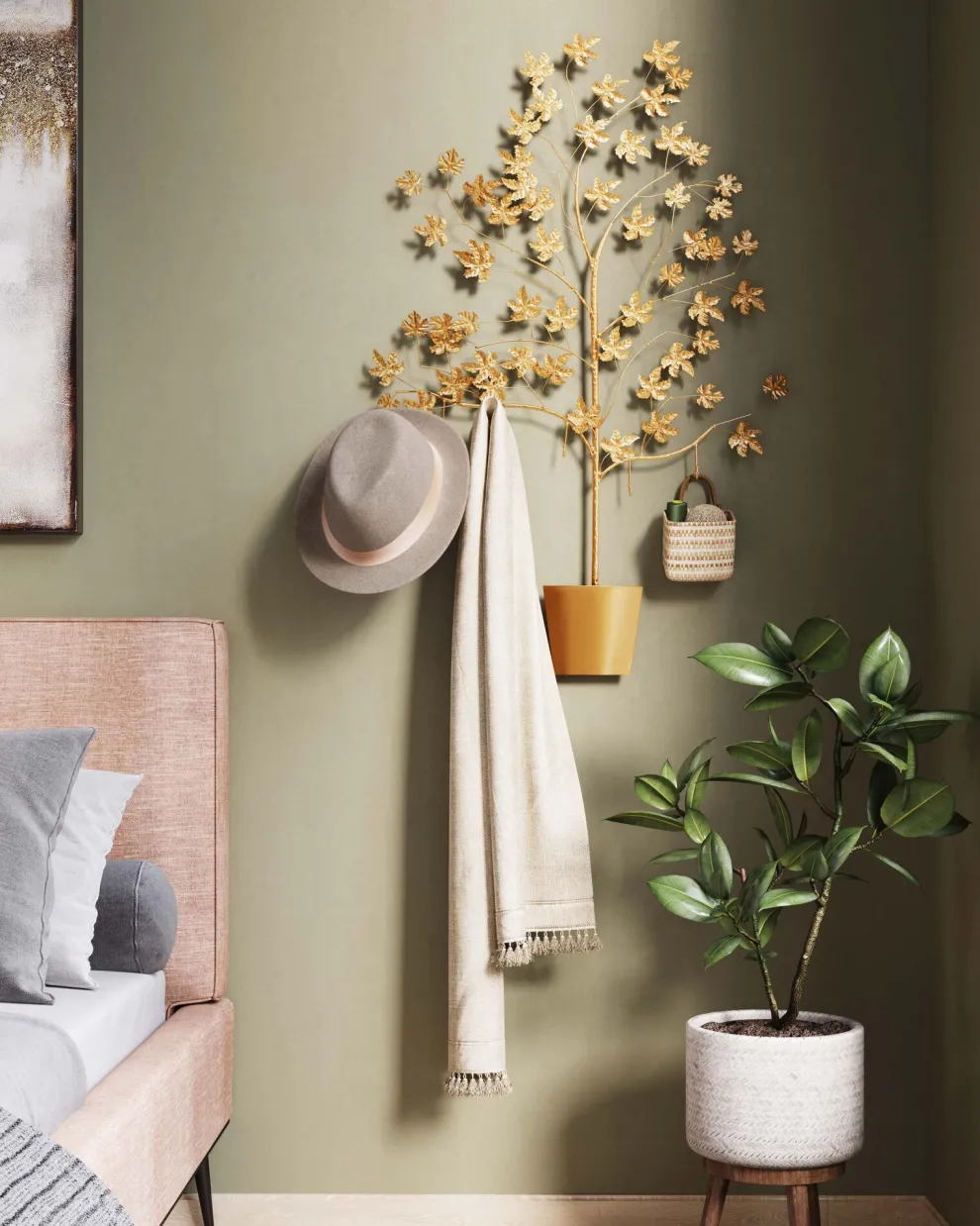 Wandkapstok Leafline Gold 93cm