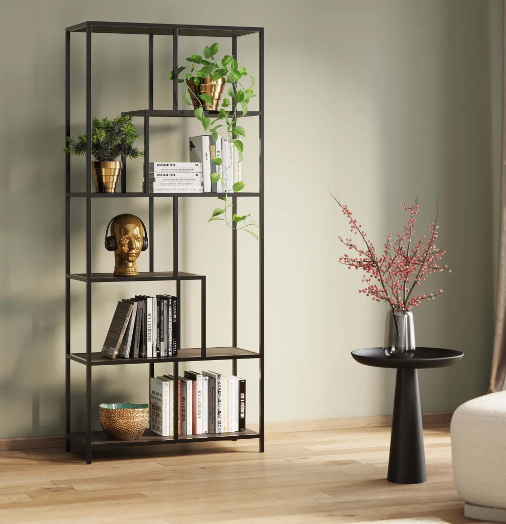 Wandkast Loftie Black 77x185cm