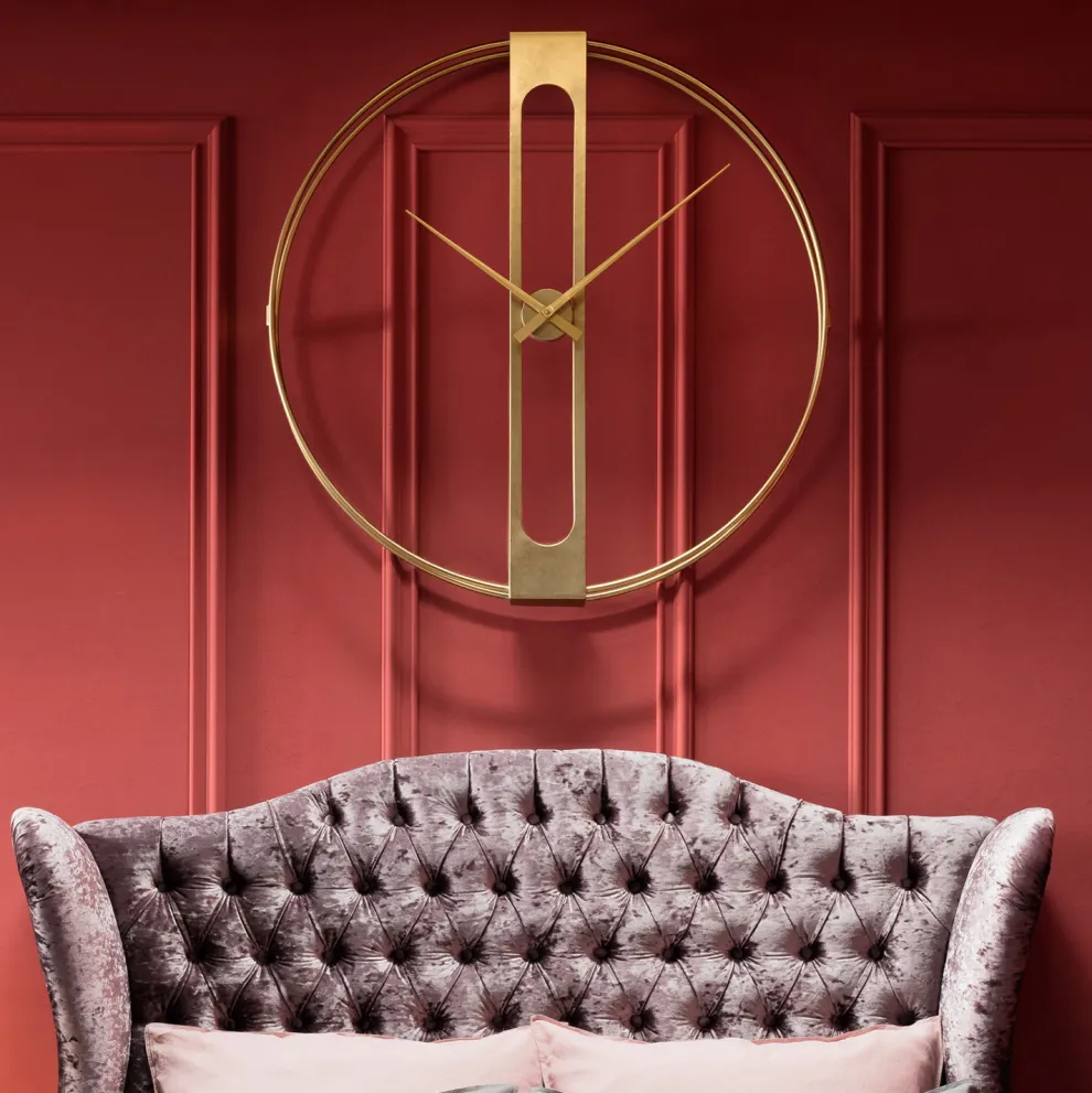 Wandklok Clip Goud Ø107cm