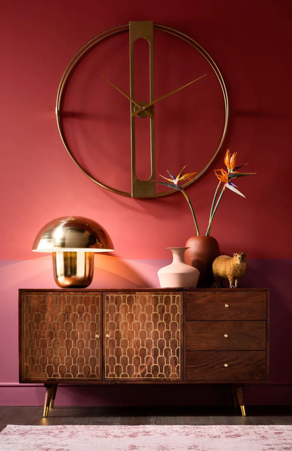 Wandklok Clip Goud Ø107cm