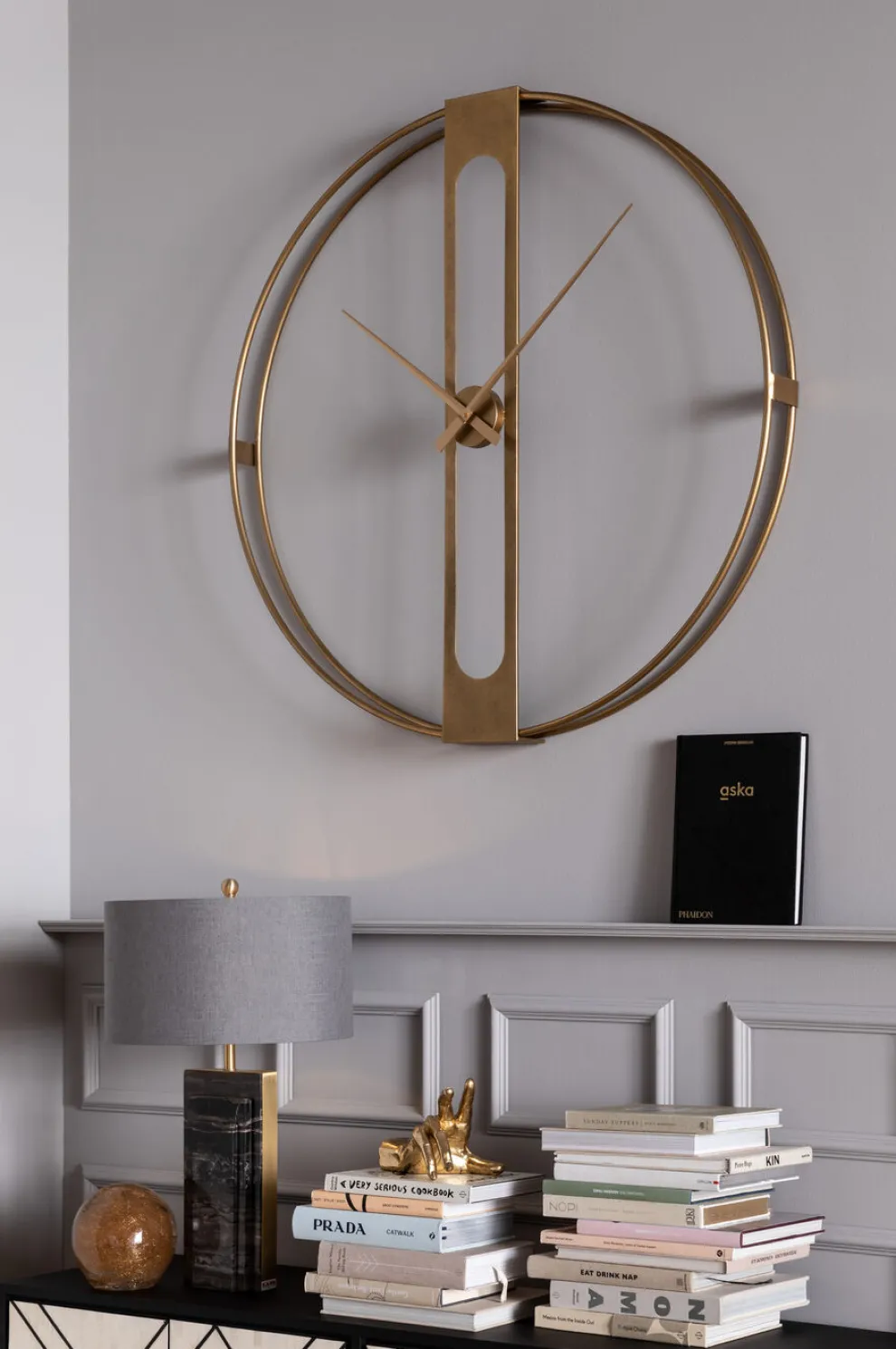 Wandklok Clip Goud Ø107cm