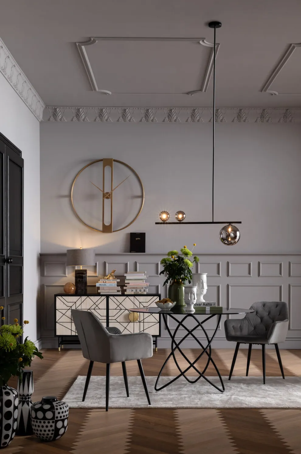 Wandklok Clip Goud Ø107cm