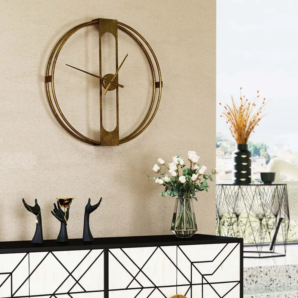 Wandklok Clip Goud Ø60cm