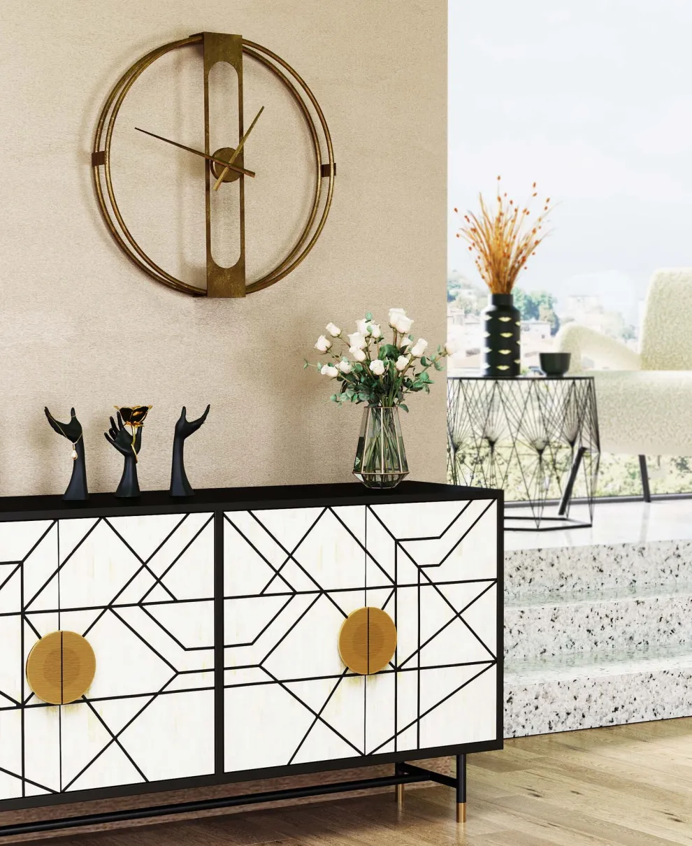 Wandklok Clip Goud Ø60cm